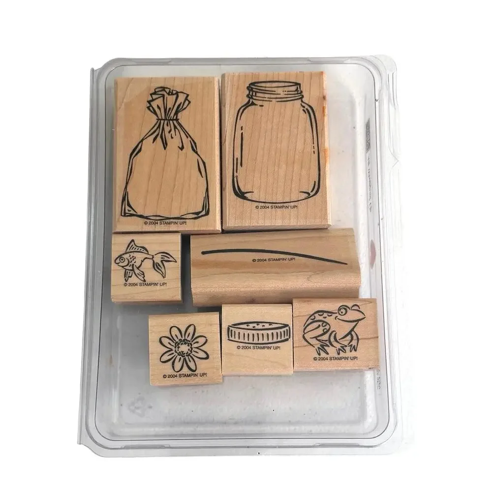 Stampin’ Up set of 7 rubber stamps Please”all wrapped up” collection